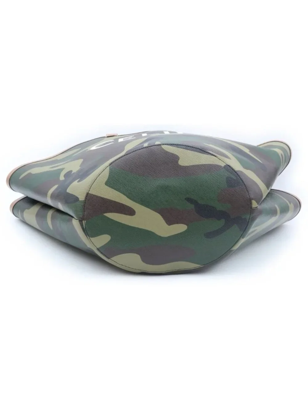 Celine Couffin Large Camouflage Pattern Shoulder Bag Tote Khaki Brown